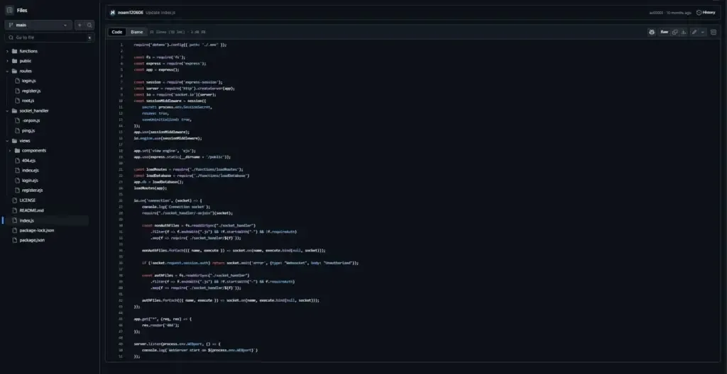 Base de serveur web Node.js et Express, code source du projet de départ